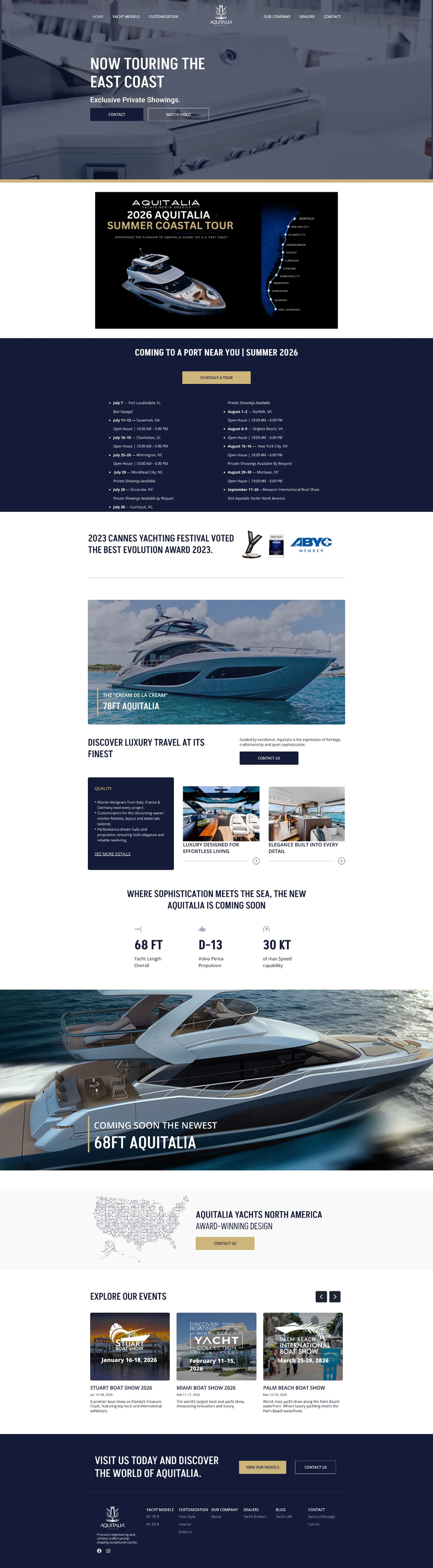 Tela 1 do site Aquitalia Yachts