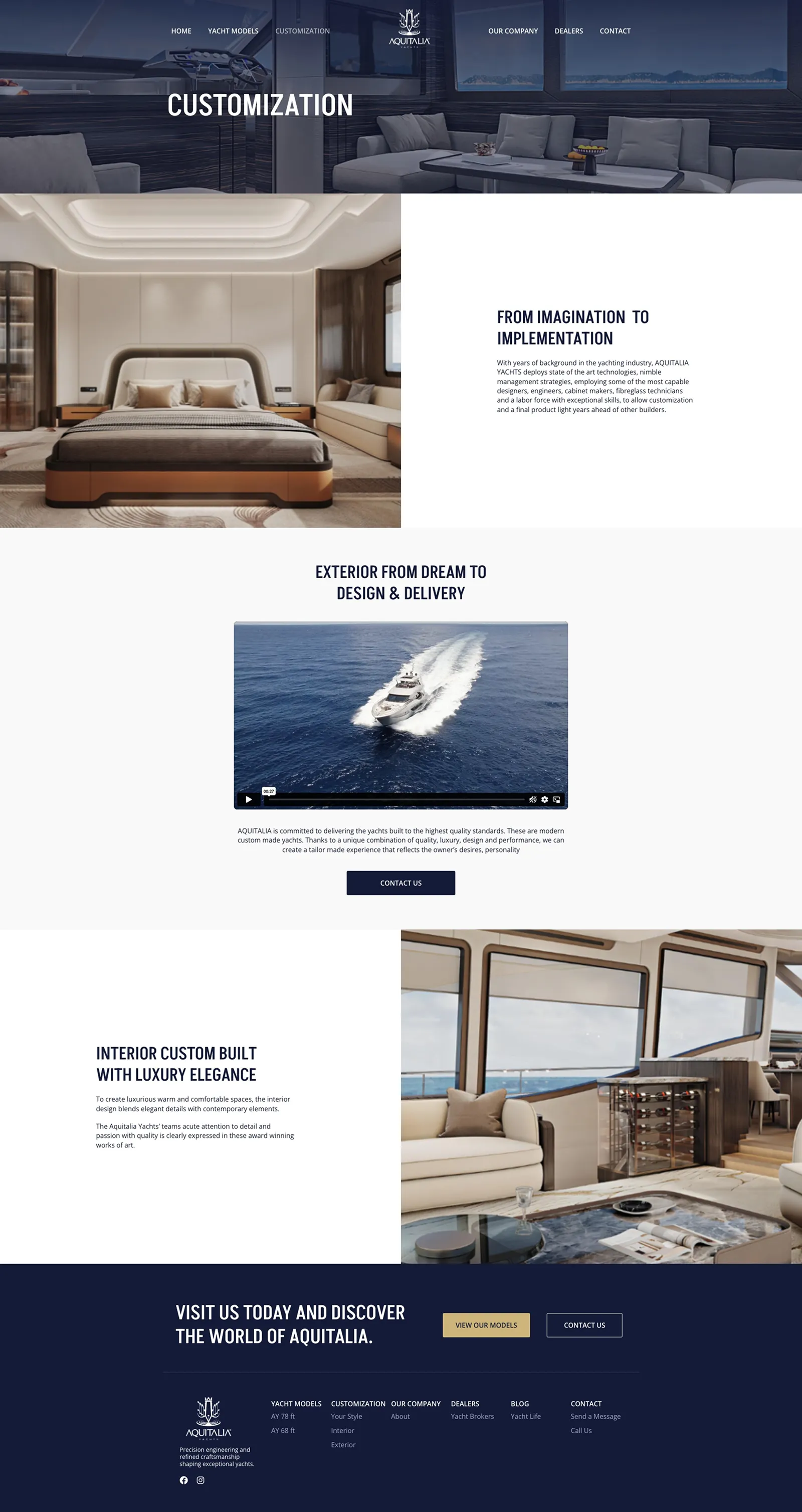 Tela 3 do site Aquitalia Yachts
