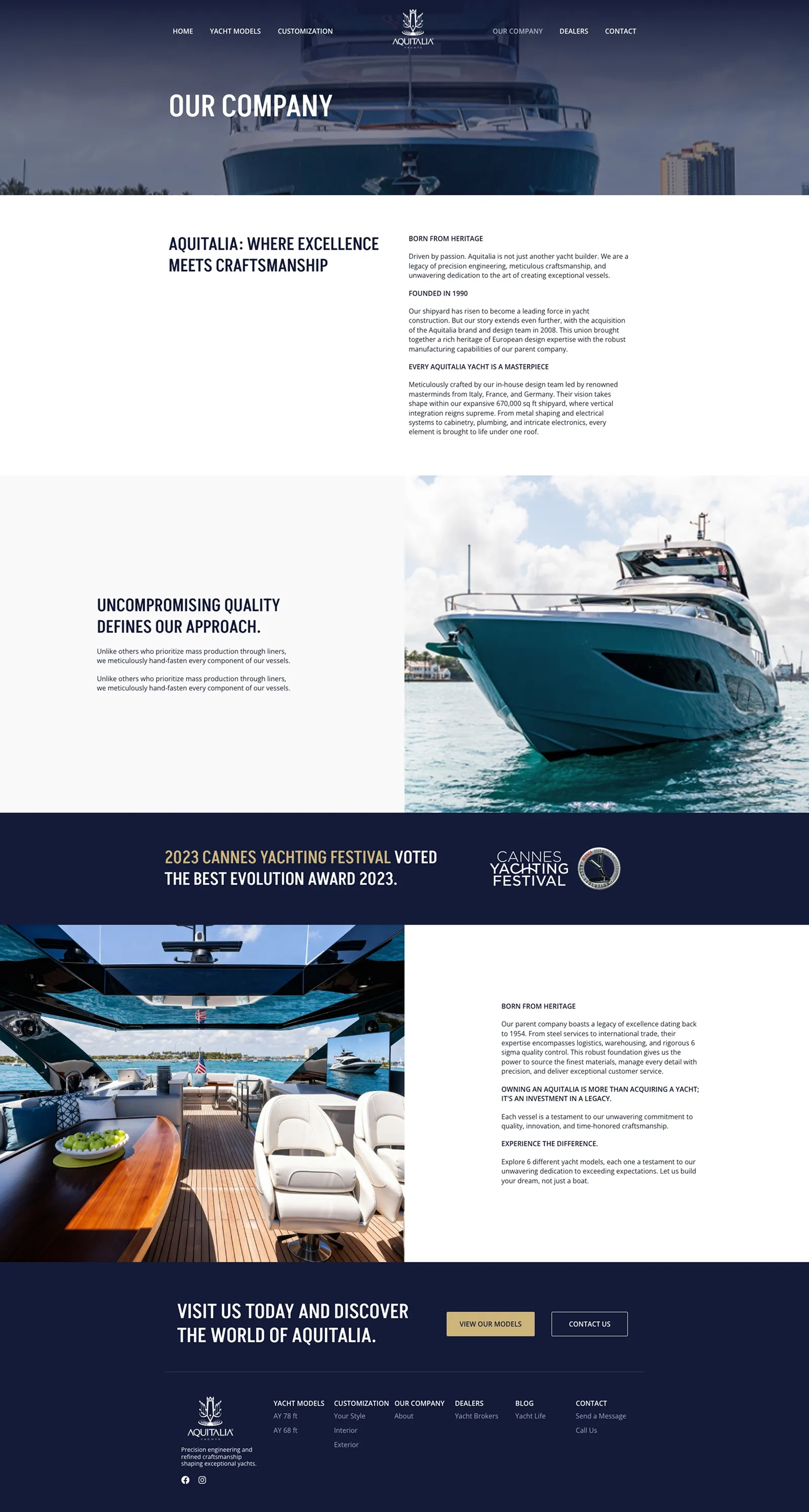 Tela 4 do site Aquitalia Yachts