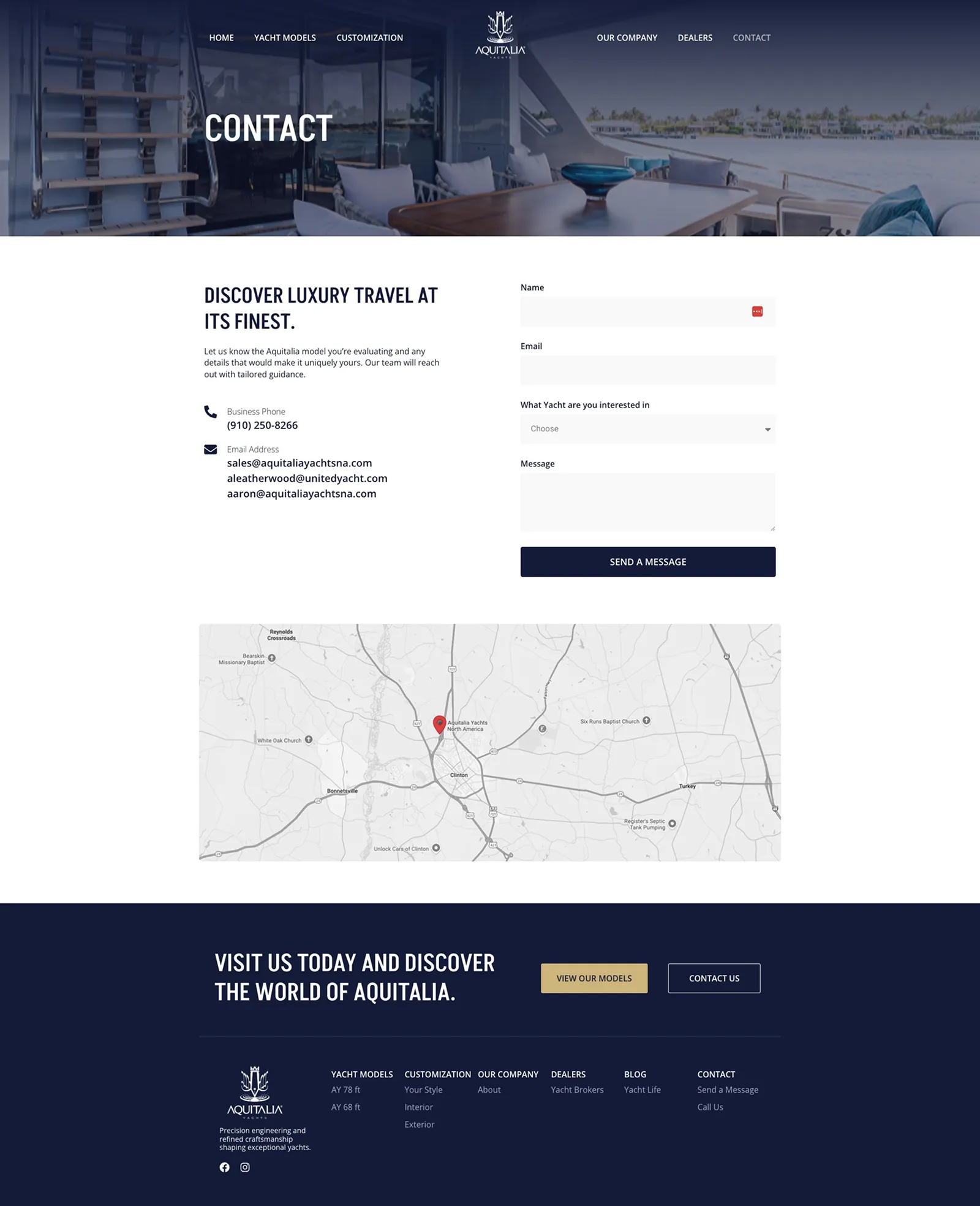 Tela 5 do site Aquitalia Yachts