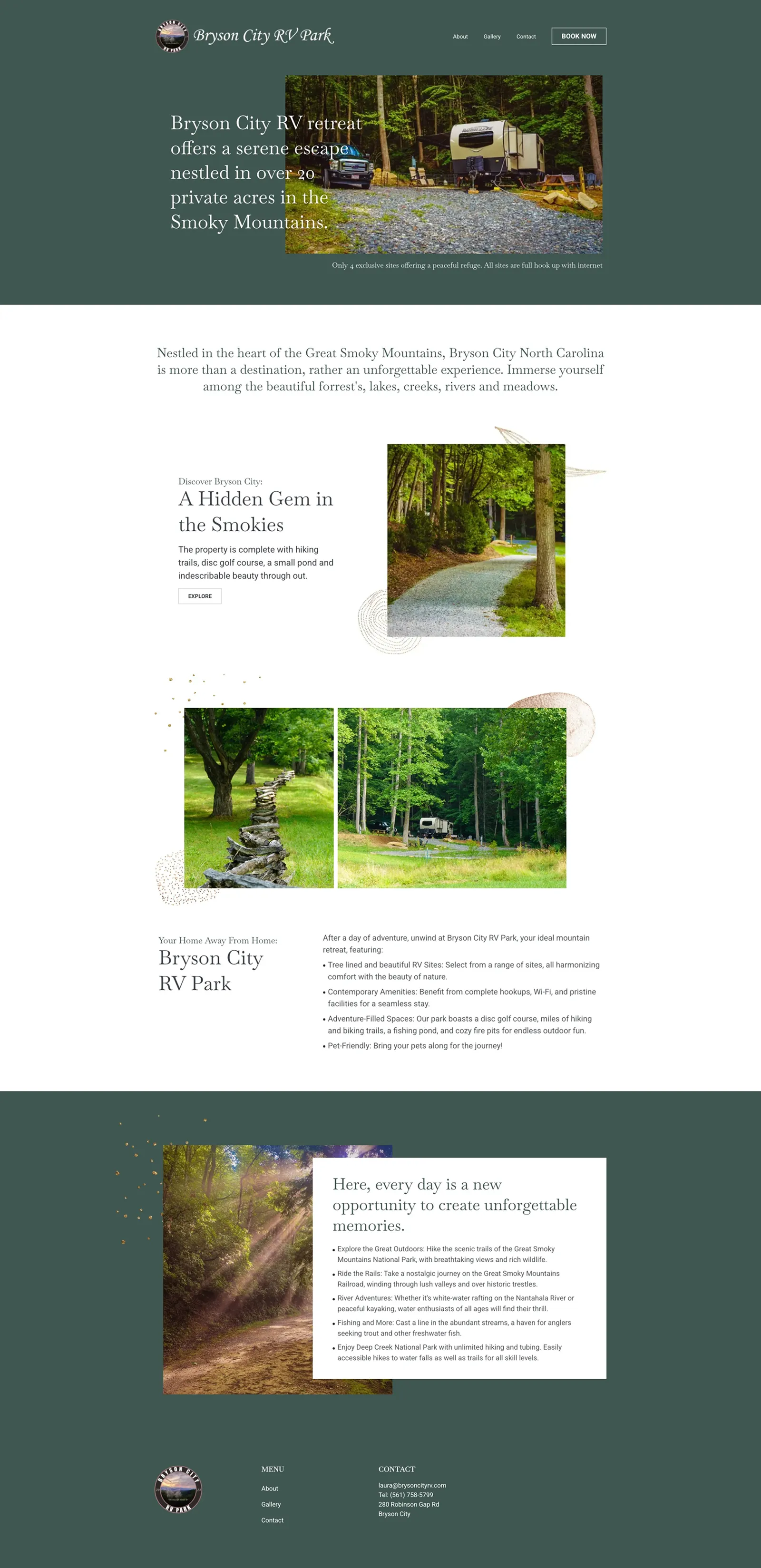 Tela 1 do site Bryson City RV Park