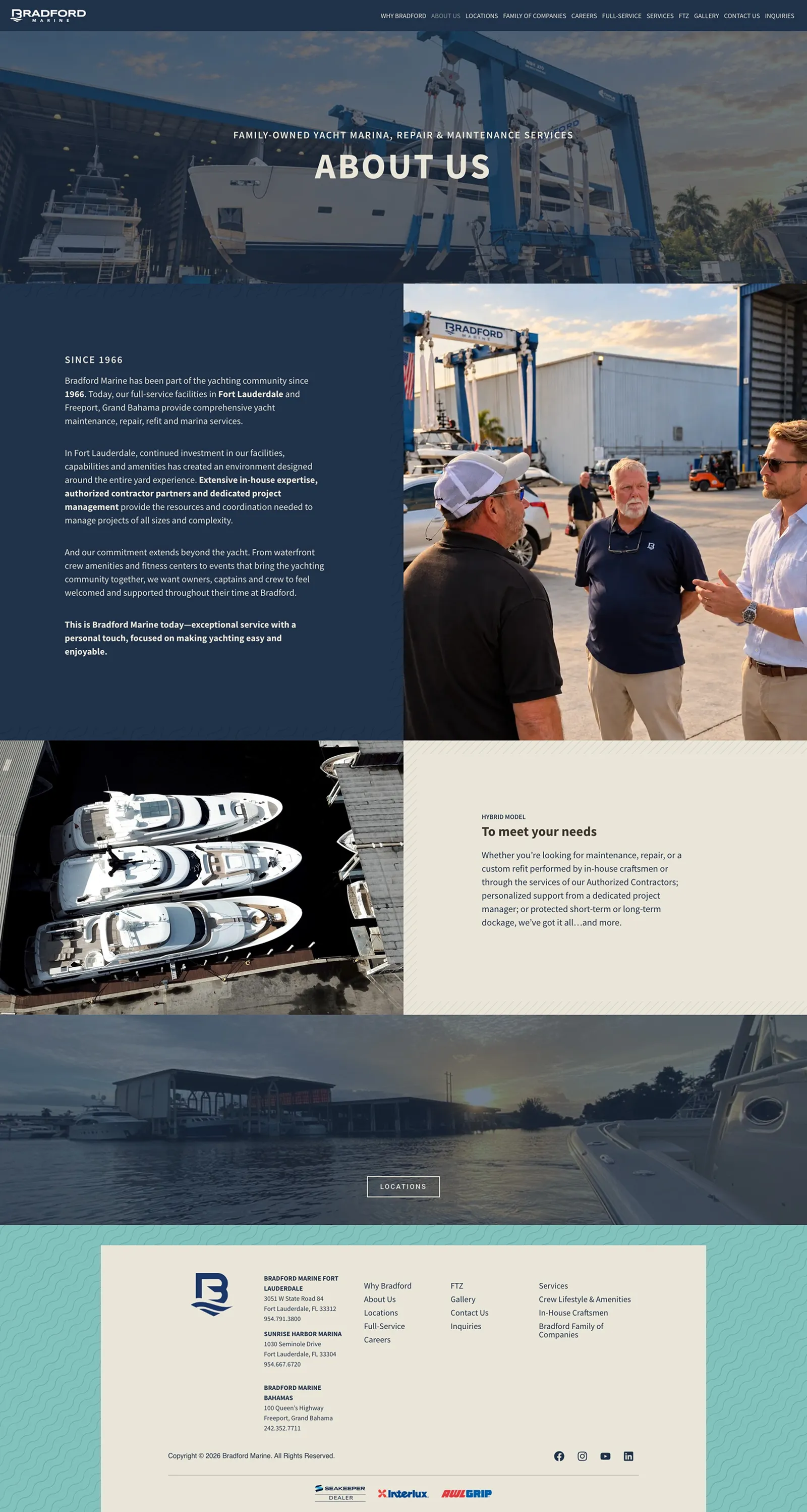 Tela 2 do site BradFord Marine