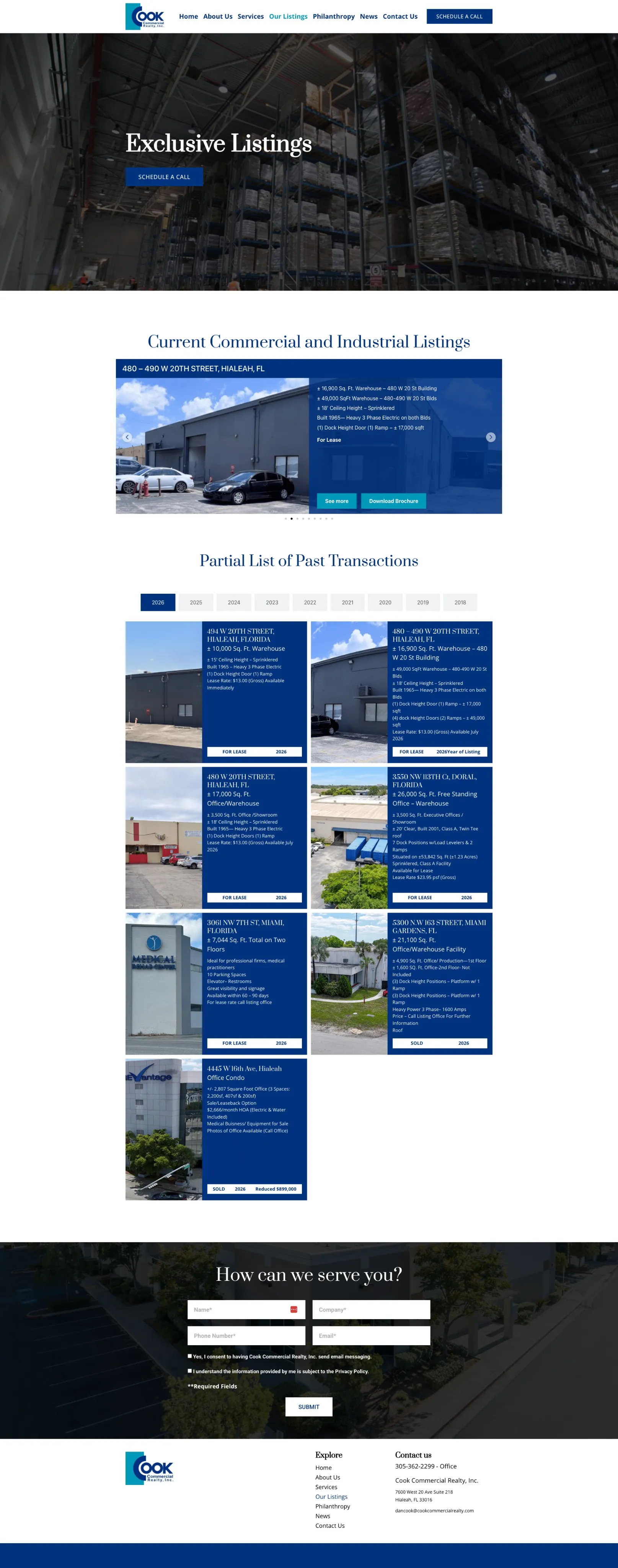 Tela 3 do site Cook Comemercial Realty