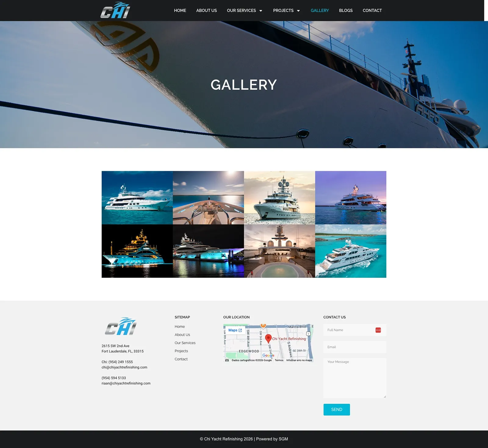 Tela 4 do site CHI Yacht Refinishing