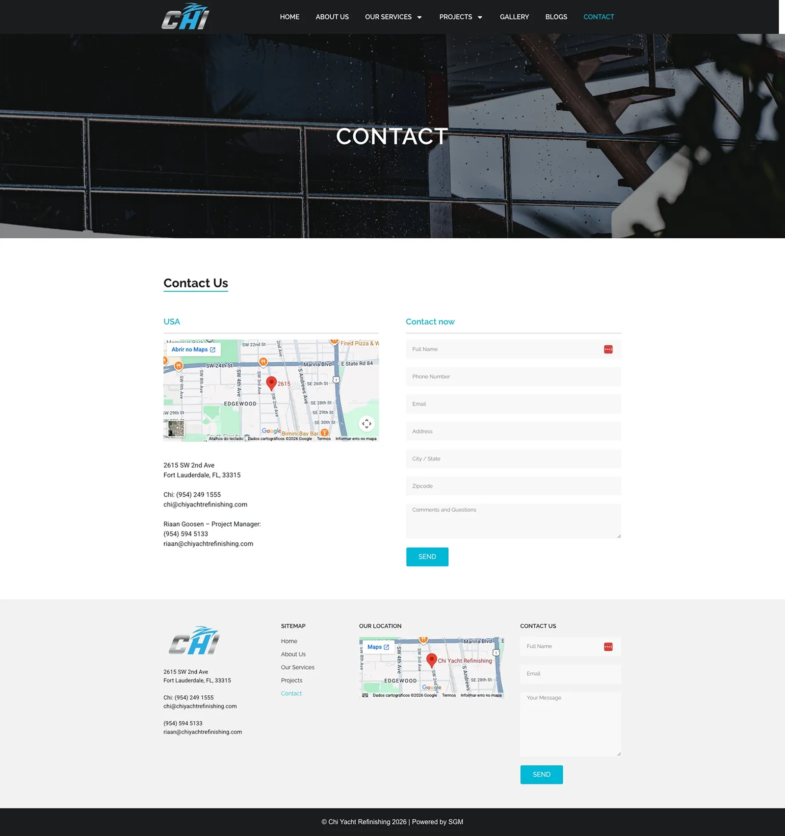 Tela 5 do site CHI Yacht Refinishing