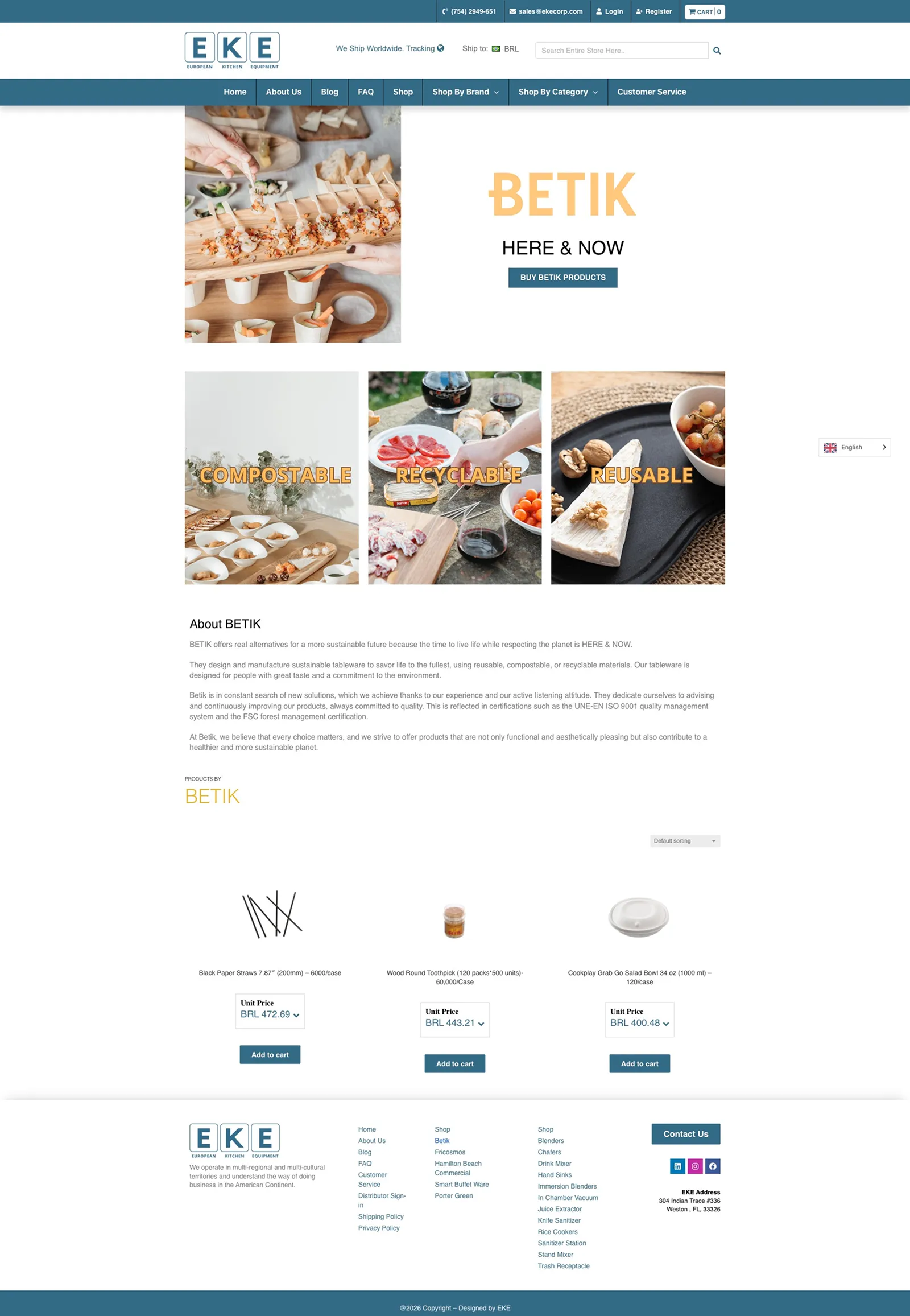 Tela 3 do site European Kitchen Equipment