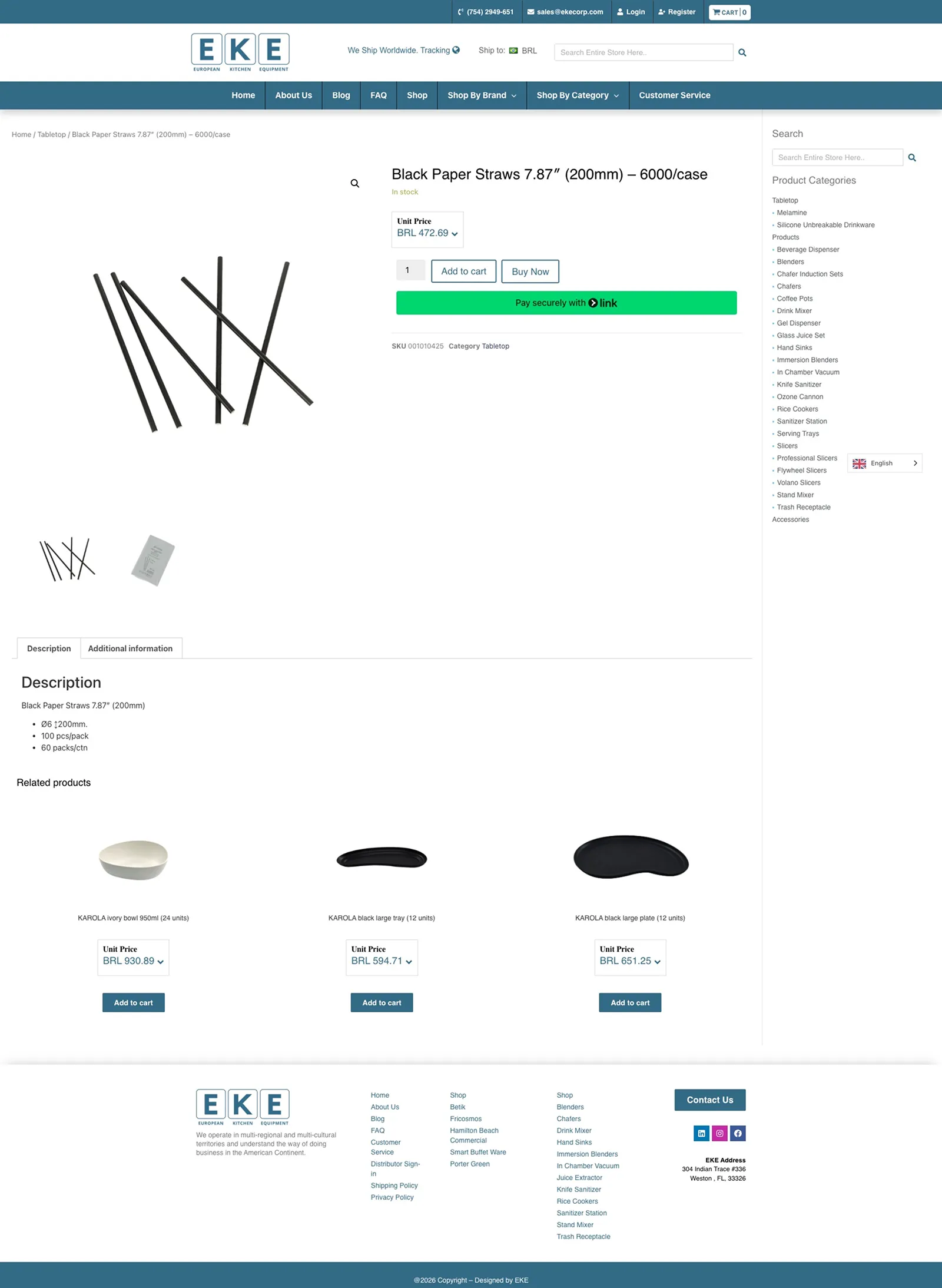 Tela 4 do site European Kitchen Equipment