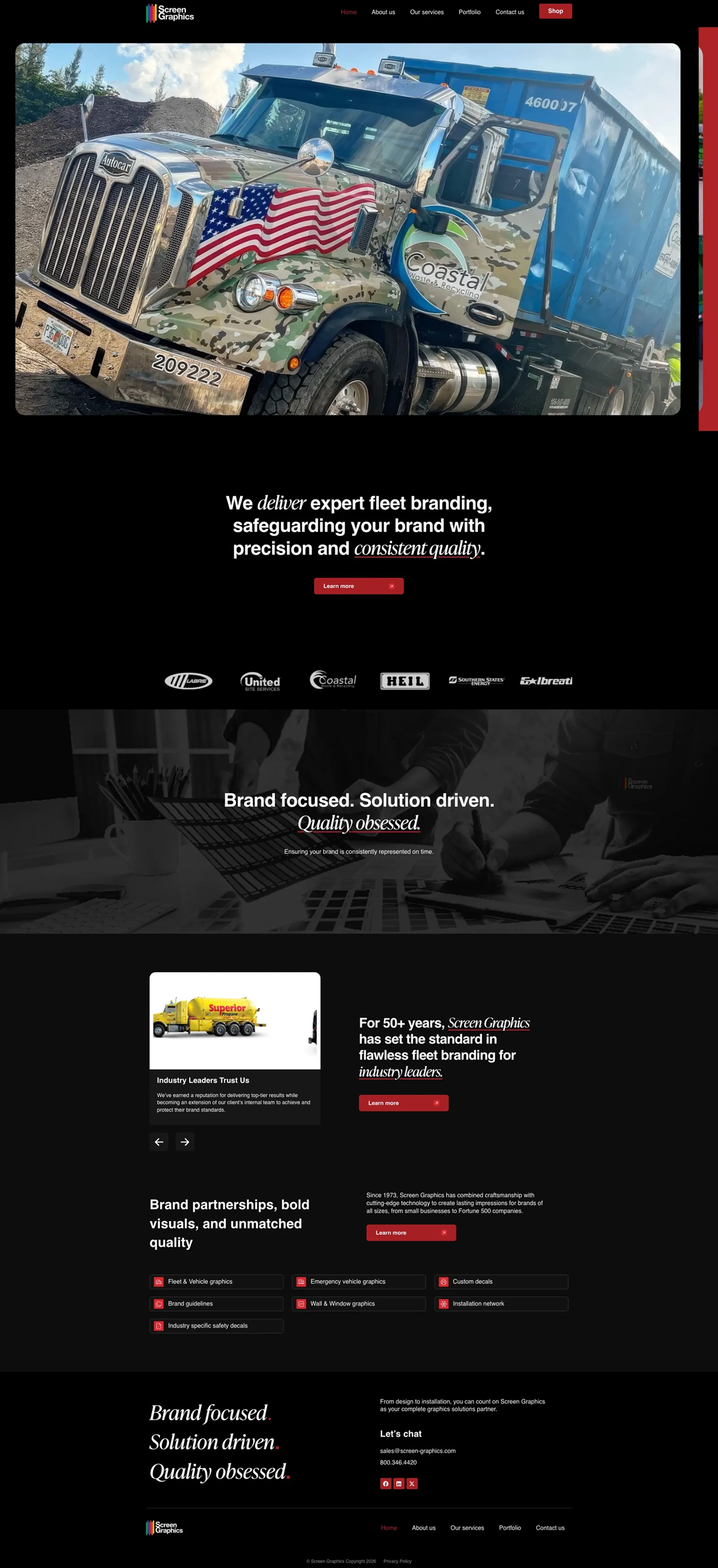Tela 1 do site Screen Graphics