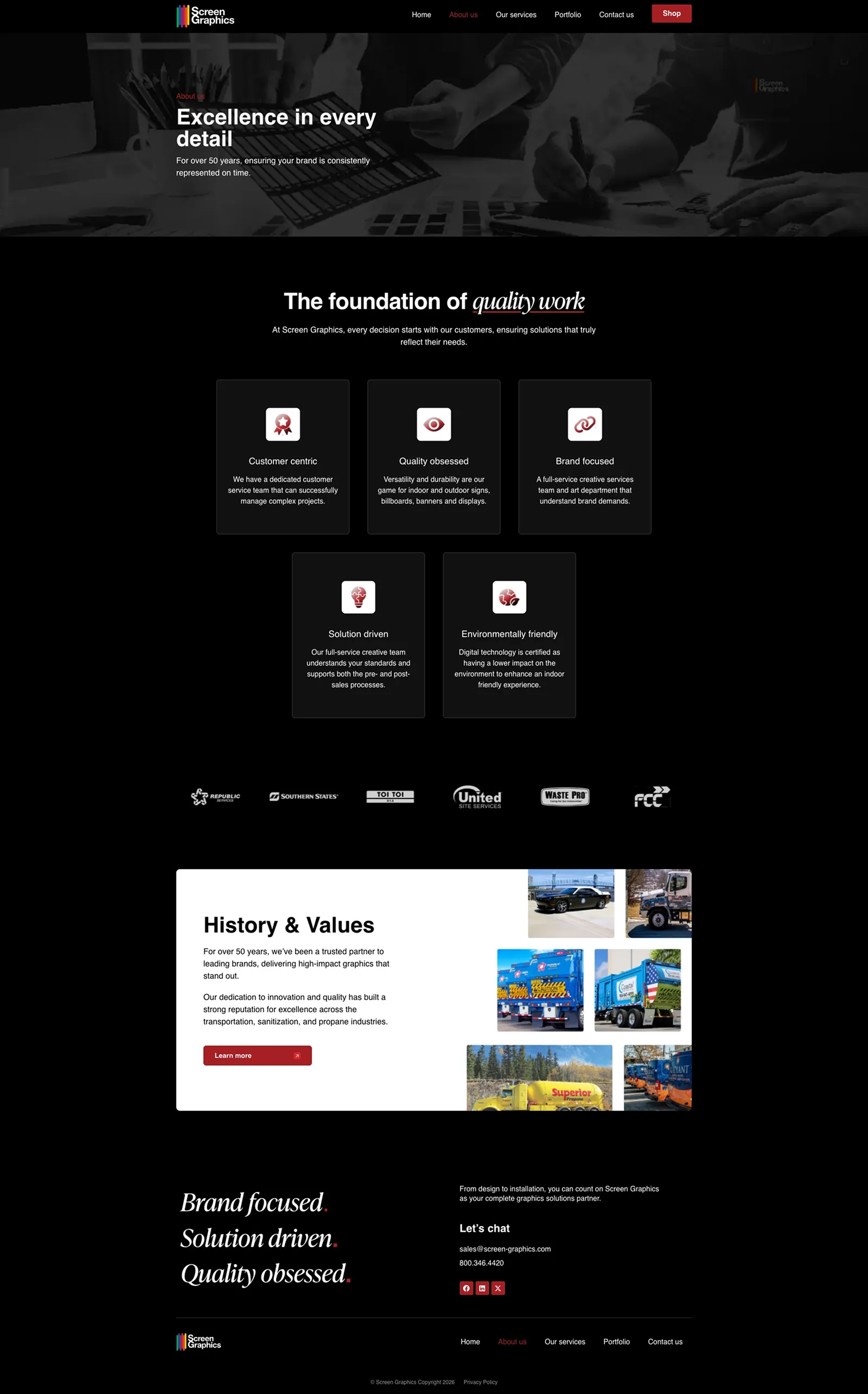 Tela 2 do site Screen Graphics