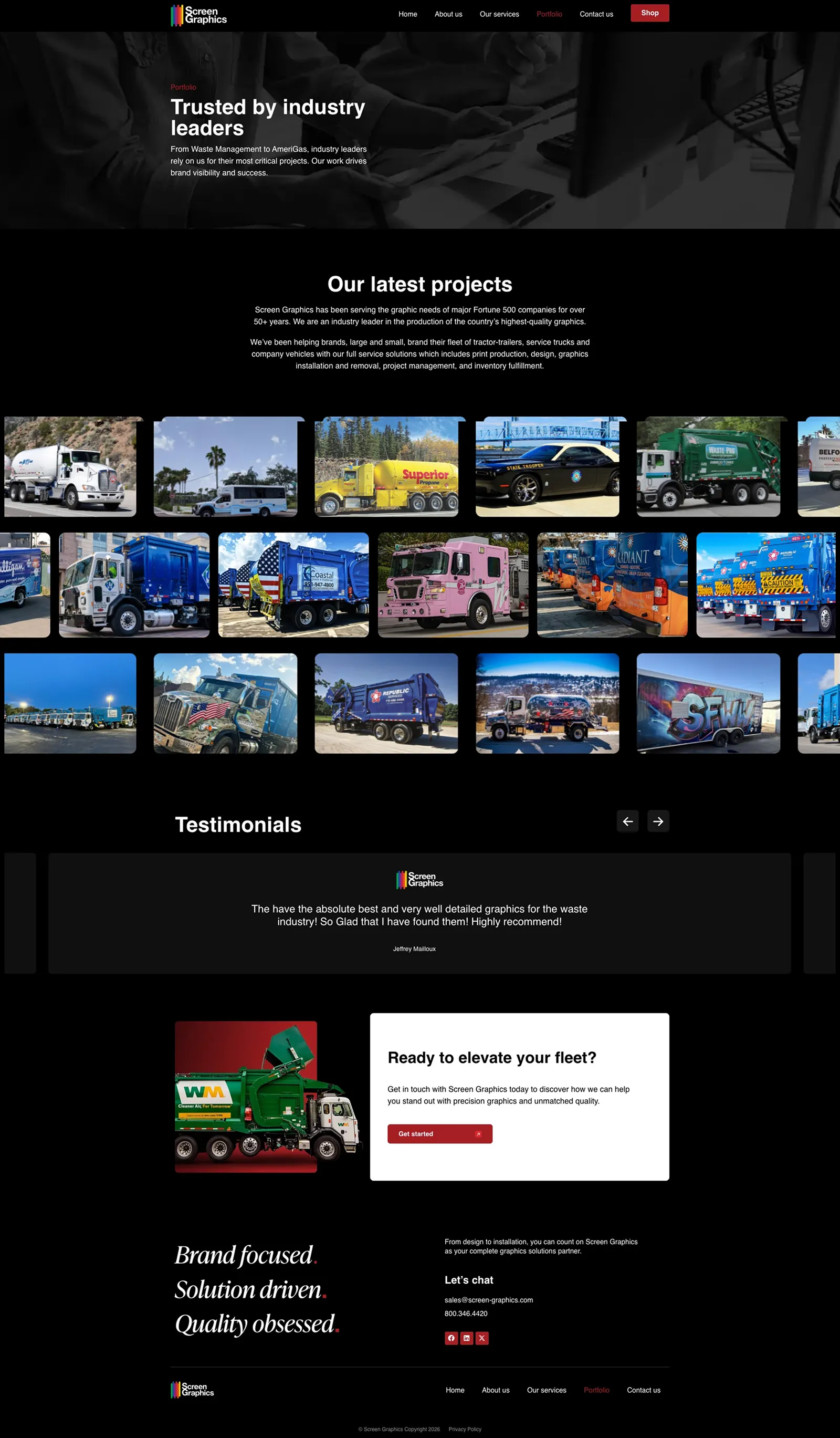 Tela 4 do site Screen Graphics