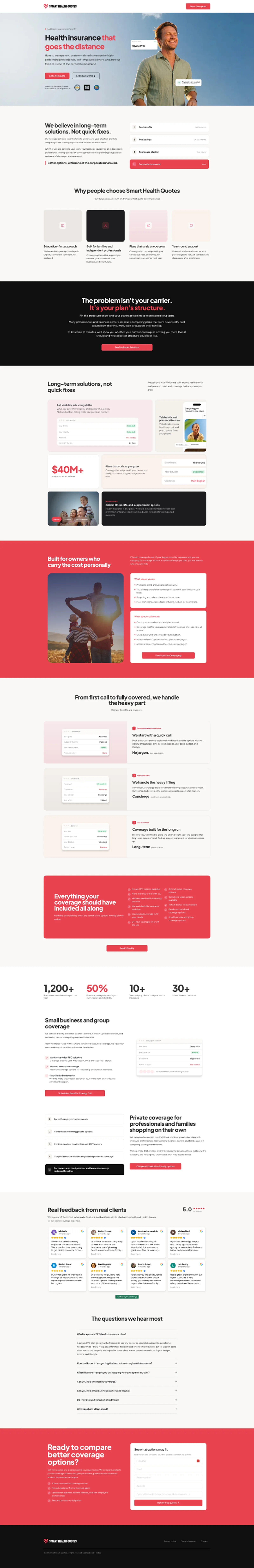 Tela 1 do site Smart Health Quotes