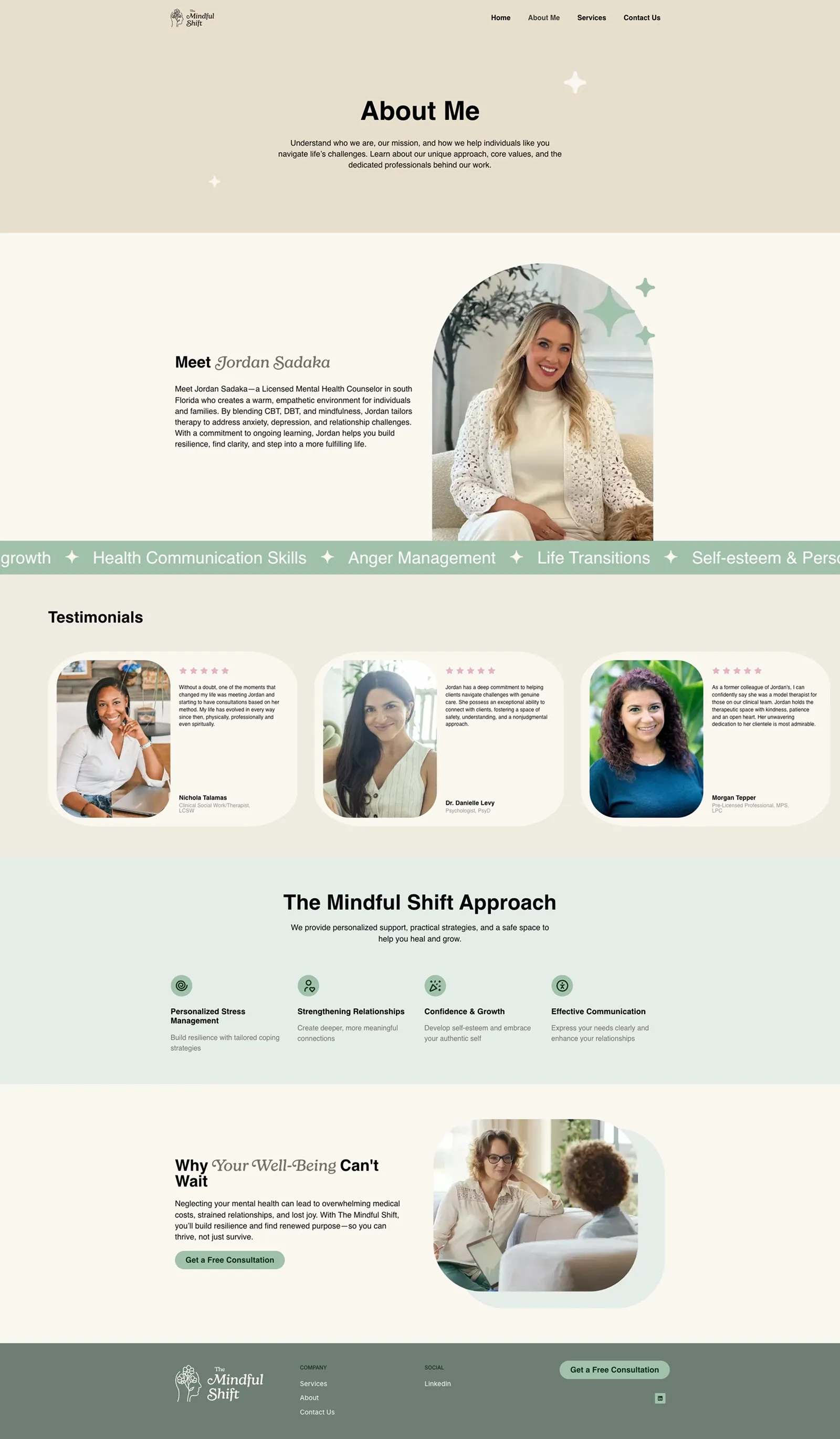 Tela 2 do site The Mindful Shift