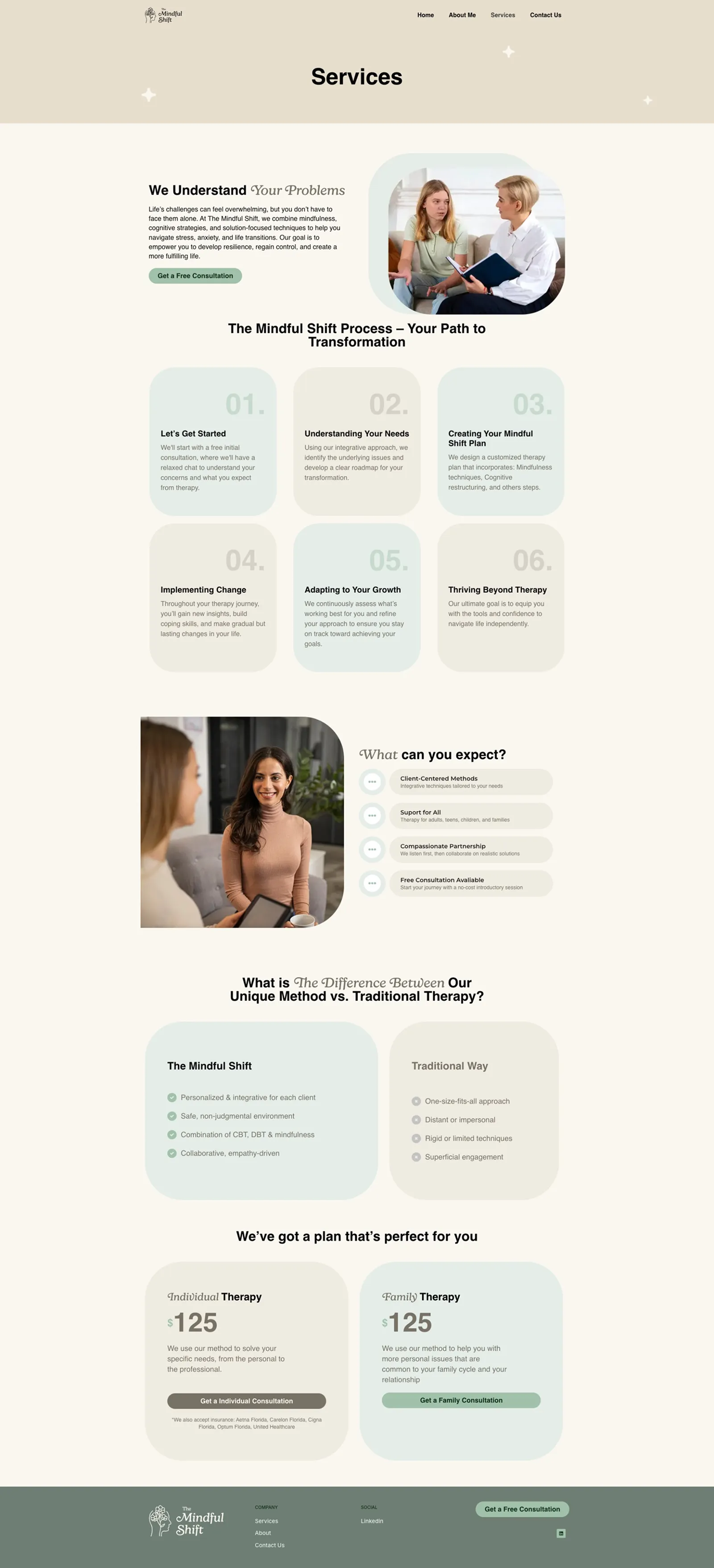 Tela 3 do site The Mindful Shift