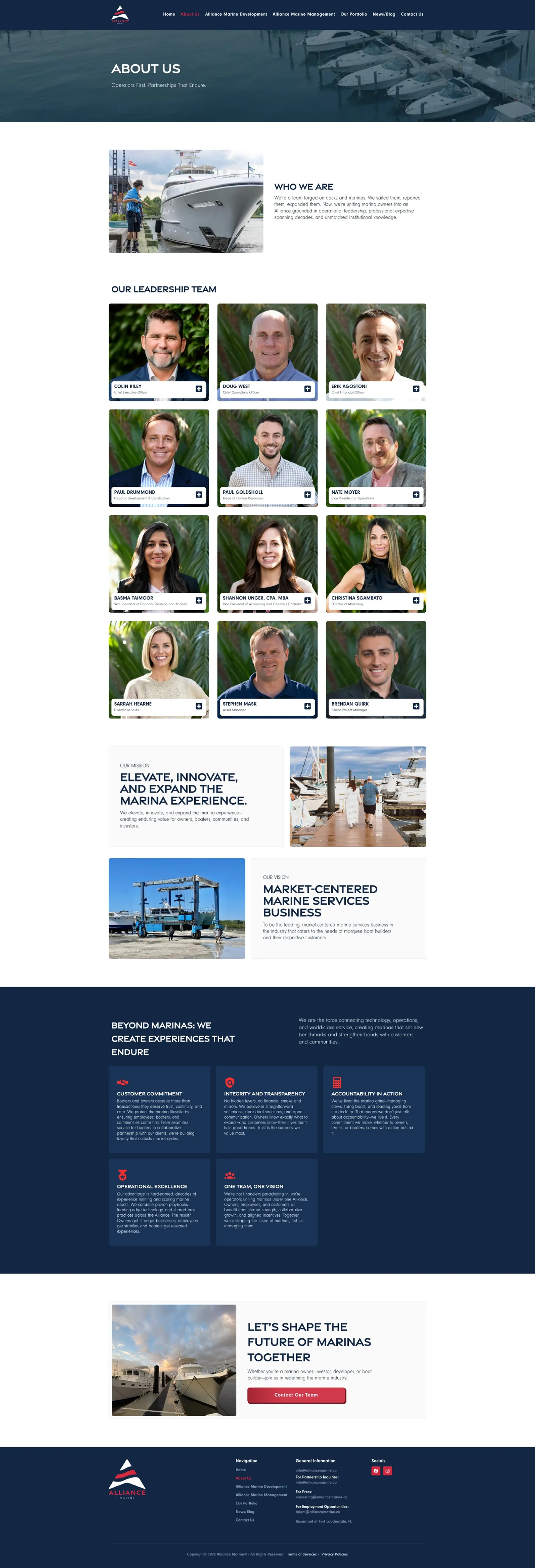 Tela 3 do site Alliance Marine