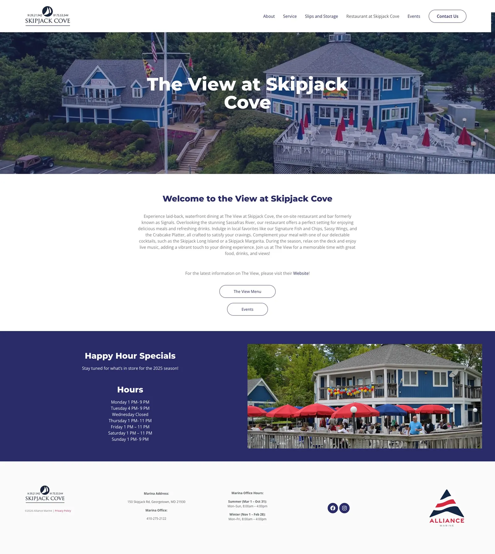 Tela 2 do site Skipack Cove Marina