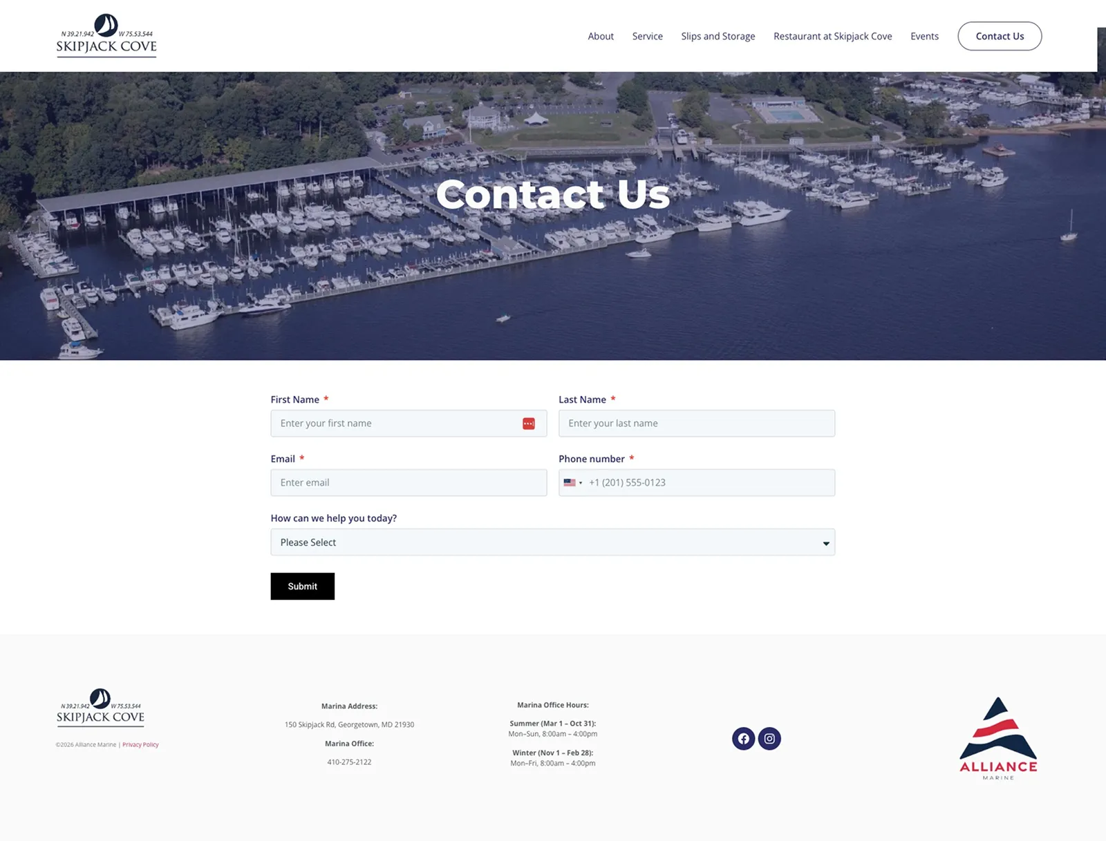 Tela 3 do site Skipack Cove Marina