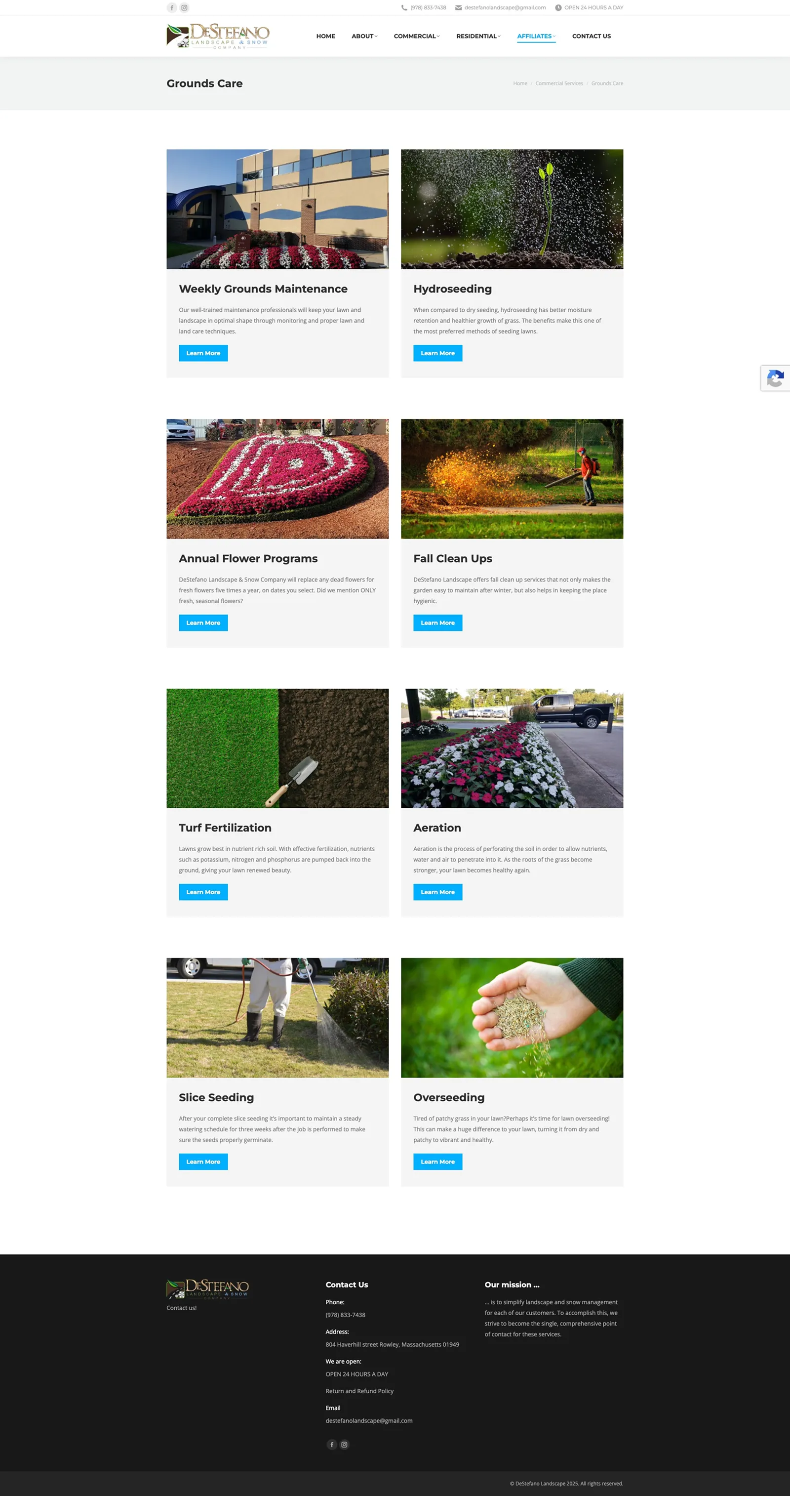 Tela 4 do site Destefano Landscape