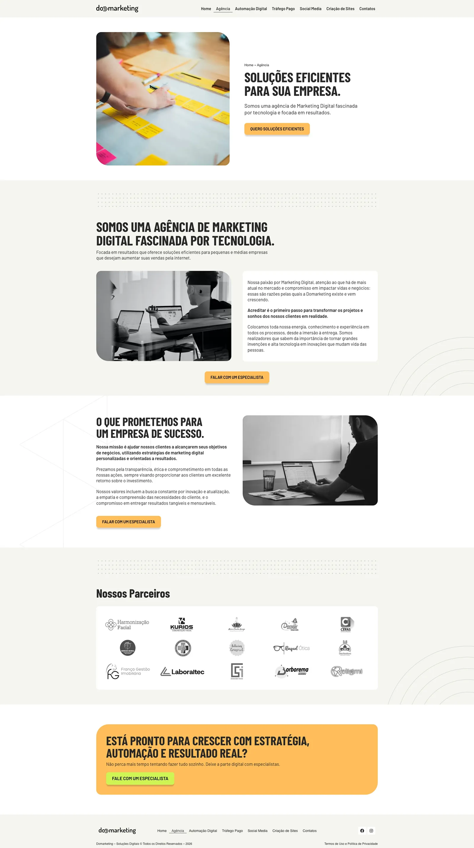 Tela 2 do site Domarketing