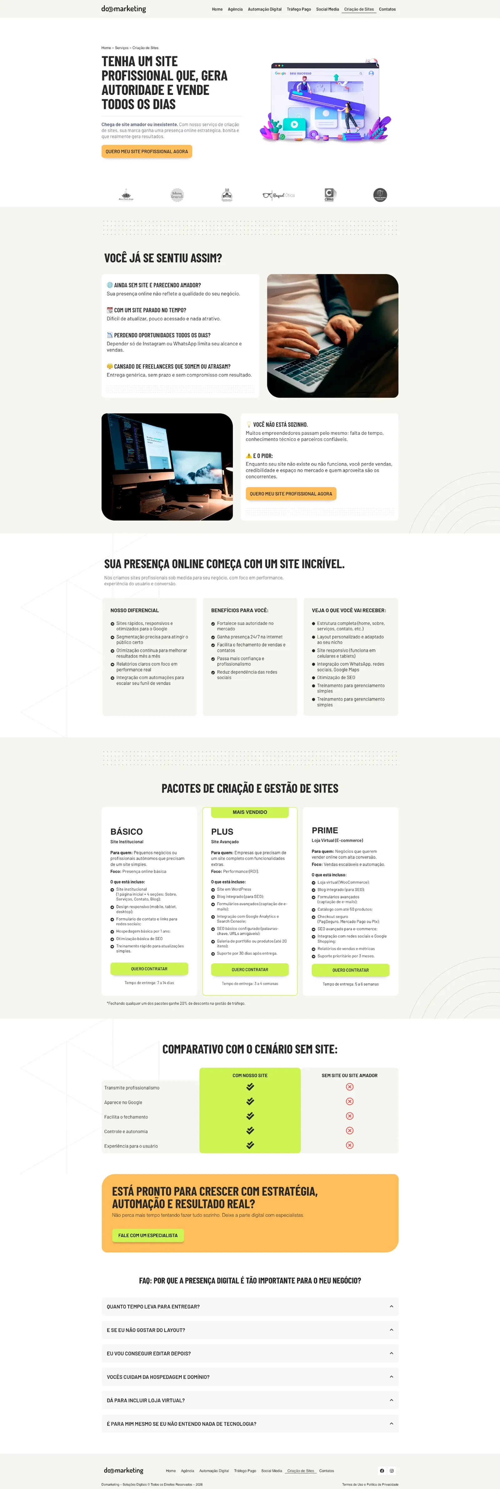 Tela 3 do site Domarketing
