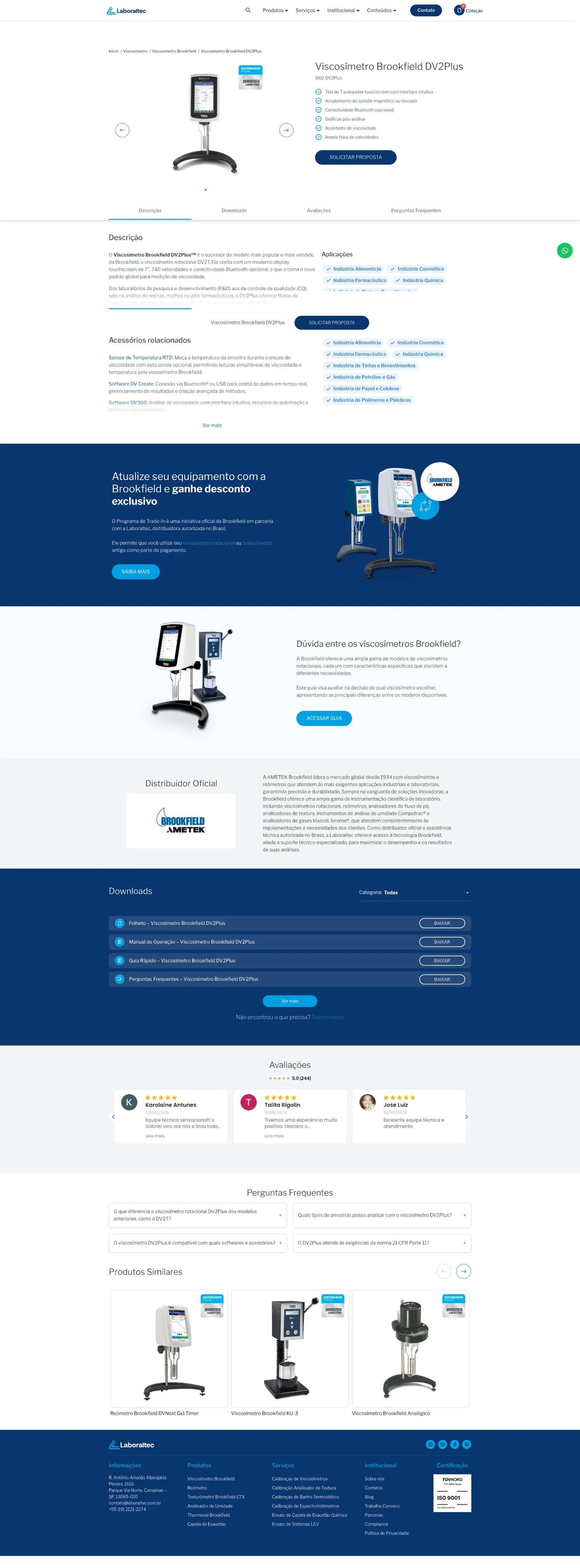 Tela 3 do site Laboraltec