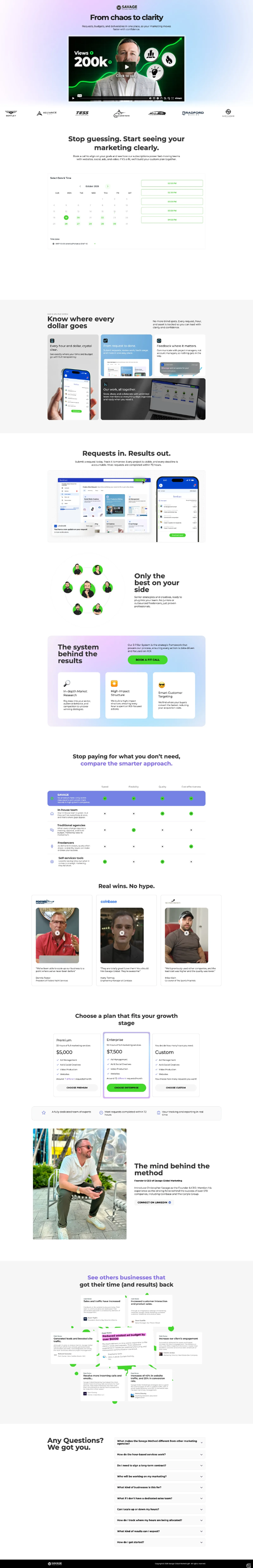 Tela 3 do site Landing Pages Savage